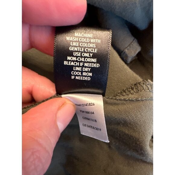 Torrid Olive Green Twill Button Front Waist Tie Shirt Dress Size 1 - Picture 6 of 7